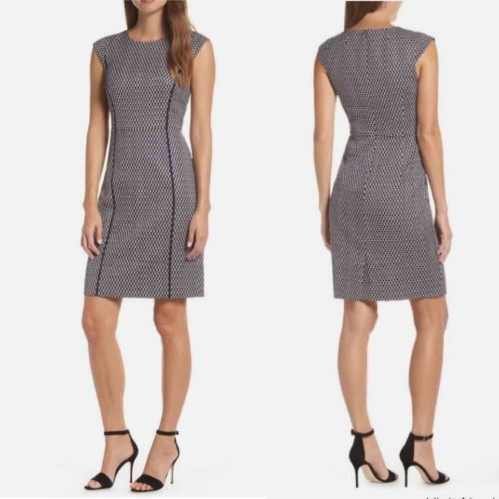 NWT J. Crew Women's Matelasse Textured Cap Sleeve Back Zip Sheath Dress Size 12
